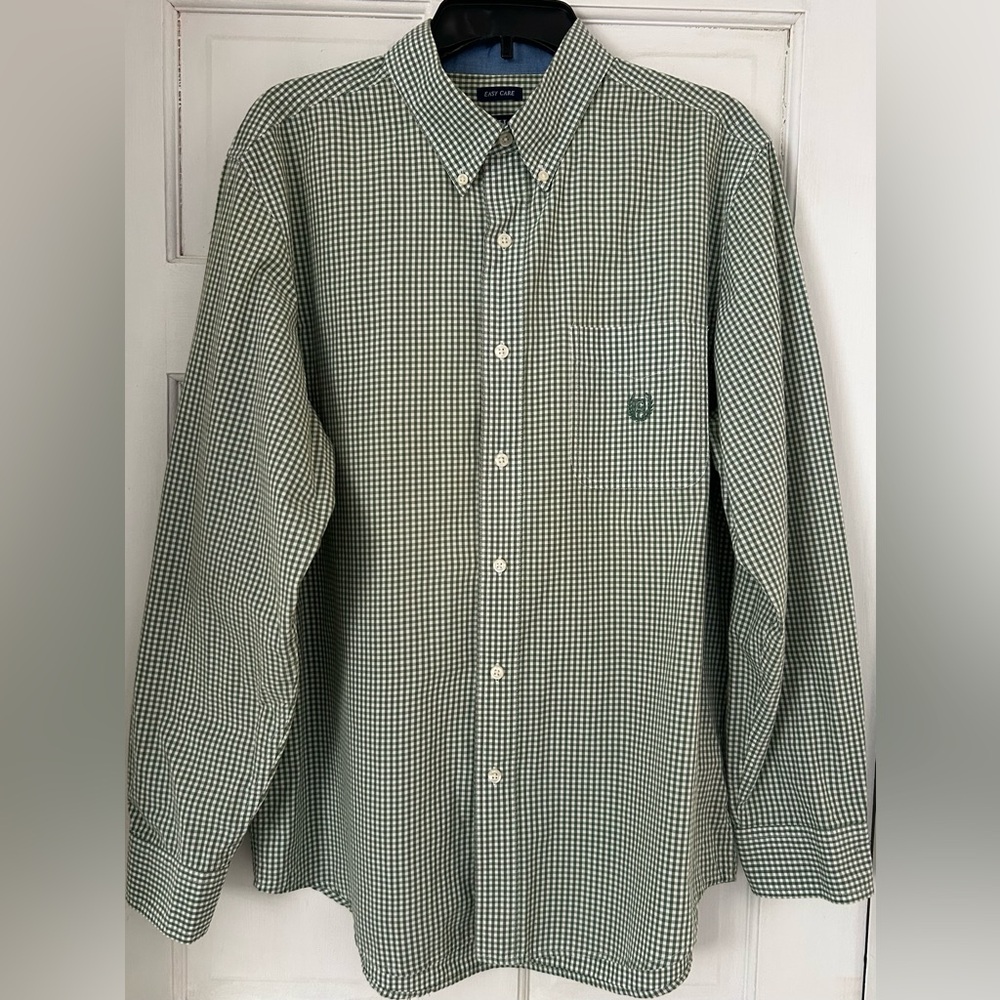 Men’s Chaps Plaid Button-Down Shirt Large – Cotton Blend - Excellent Condition